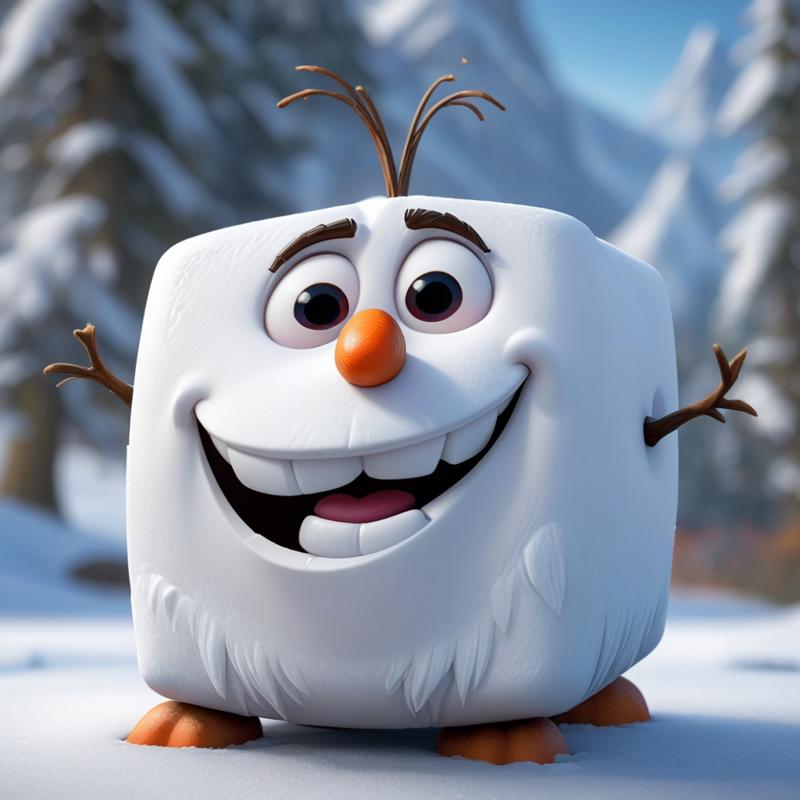 2133-cube-shaped Olaf from Frozen, Disney ren-realcartoonXL_v5safetensors-916145537.jpg